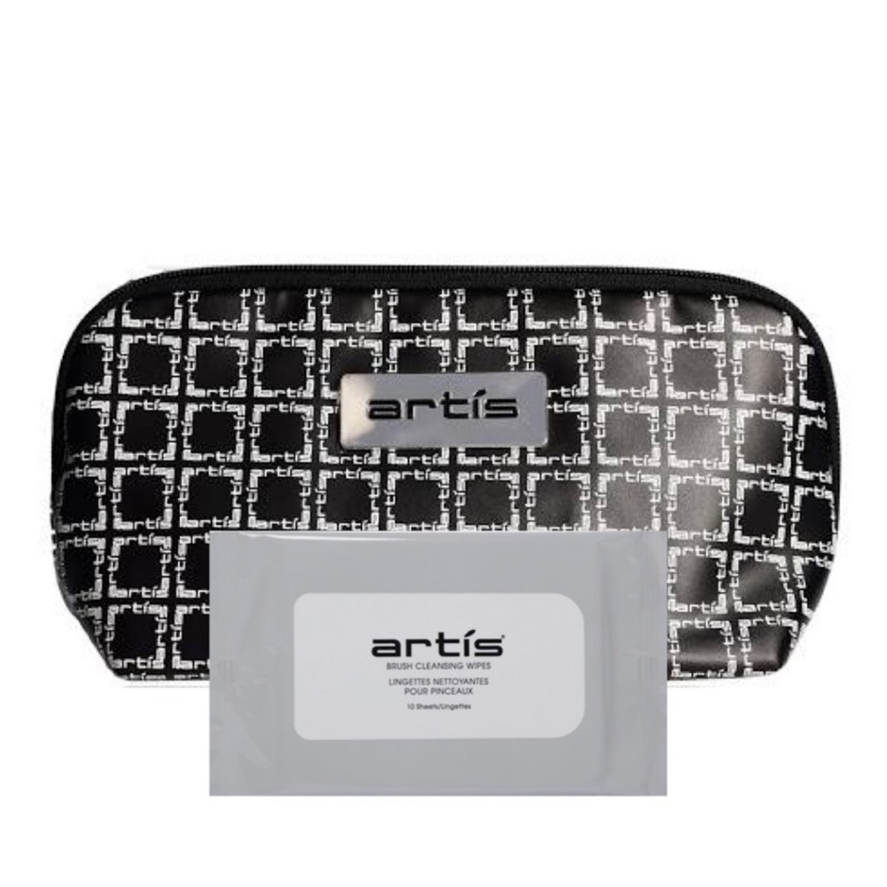 NEW ARTIS ELITE MAKEUP BAG & BRUSH CLEANSING WIPE BUNDLE